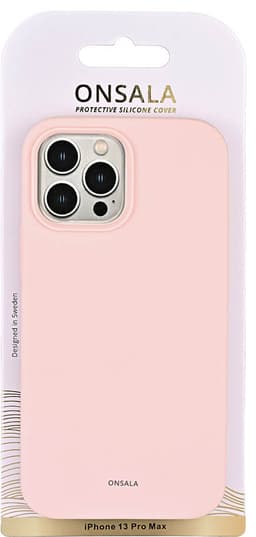 Onsala iPhone 13 Pro Max silikoninen suojakuori (vaaleanpunainen)