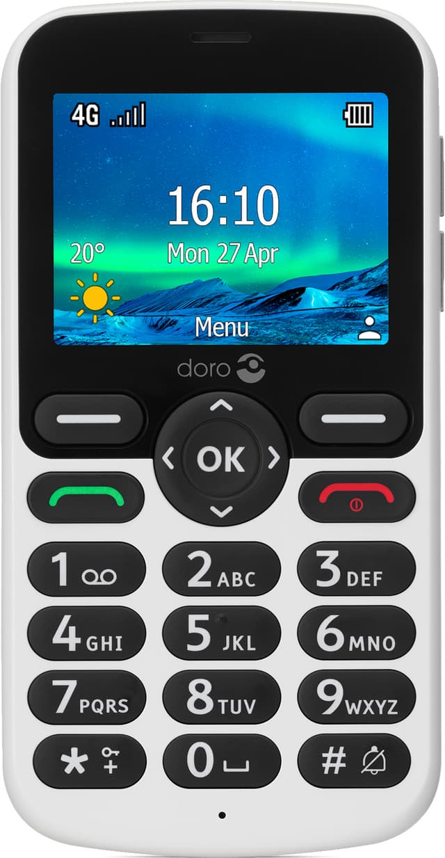 Doro 5861 mobiltelefon (vit/svart)