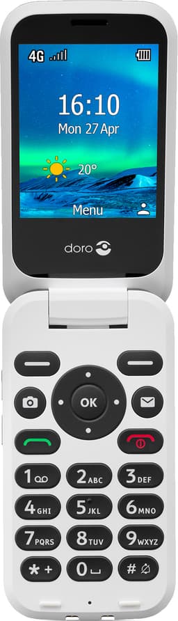 Doro 6821 mobiltelefon (sort/hvid)