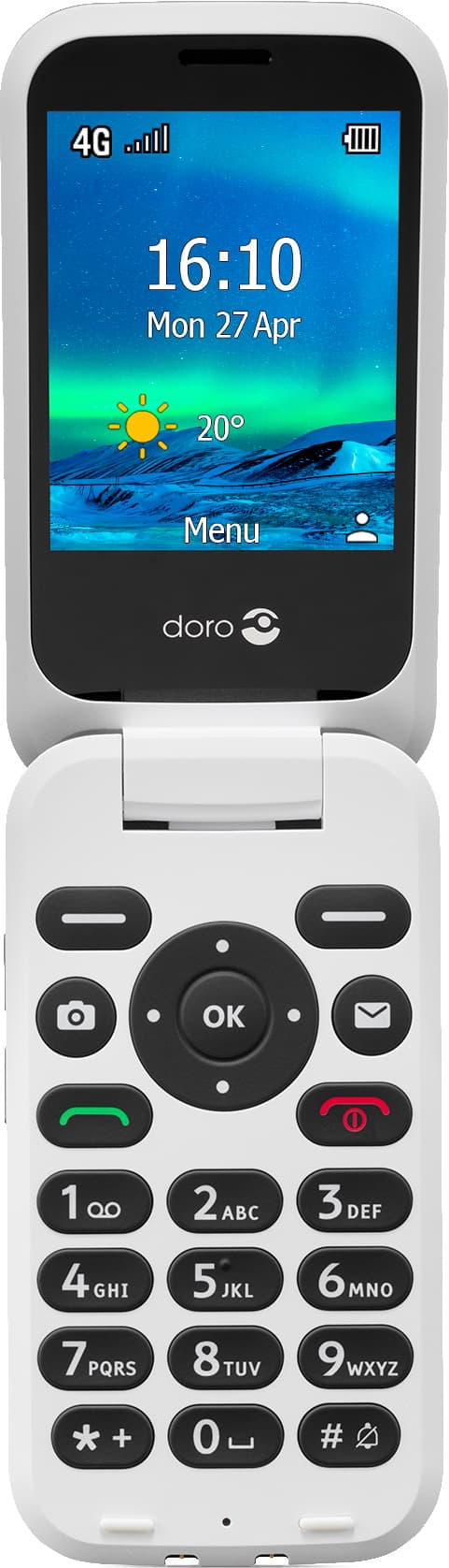 Doro 6821 mobiltelefon (sort/hvit)