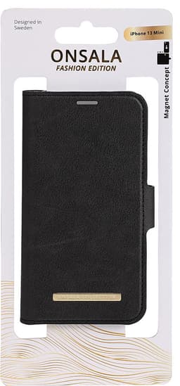 Onsala iPhone 13 Mini plånboksfodral (Midnight Black)