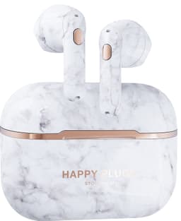 Happy Plugs Hope helt trådløse in-ear hodetelefoner (white marble)