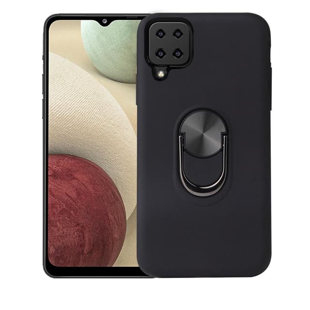 Samsung Galaxy A12 Hybrid skal med Finger Ring - Svart