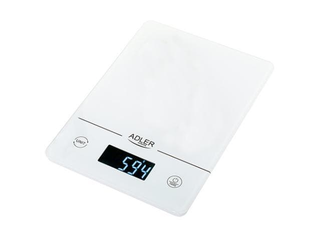Adler Køkkenvægt AD 3170 Maksimal vægt (kapacitet) 15 kg, eksamen 1 g, Displaytype LCD, Hvid