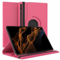 360° roterbar deksel Samsung Galaxy Tab S8 Ultra 14.6 - Mørkrosa