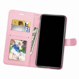 Mobil lommebok 3-kort Samsung Galaxy A3 2017 - Lyserosa