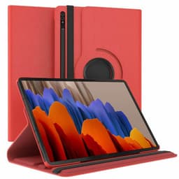 360 drejelig cover Samsung Galaxy Tab S7 Plus - Rød