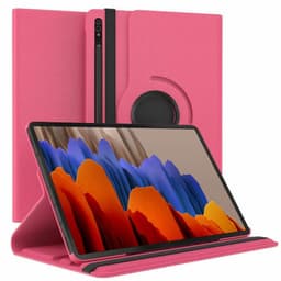 360 drejelig cover Samsung Galaxy Tab S7 Plus - Mørkpink