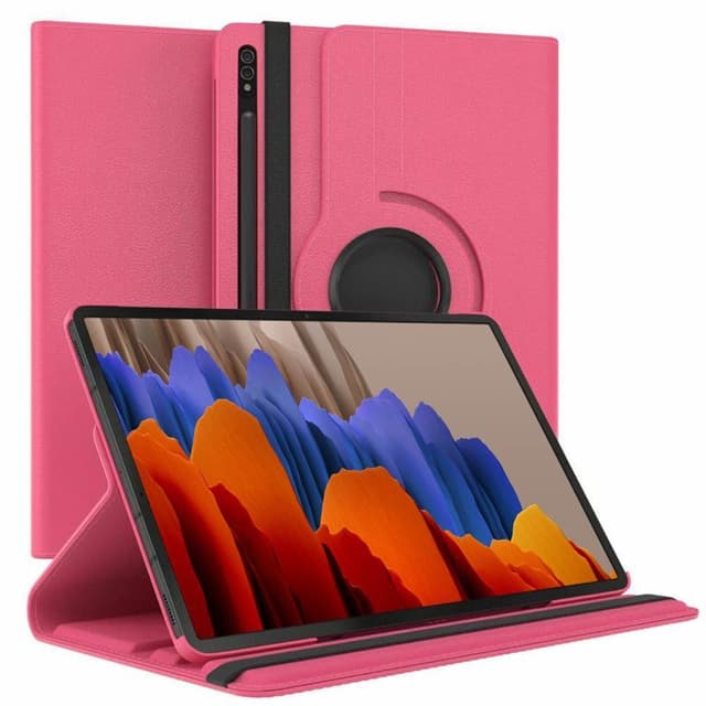 360 drejelig cover Samsung Galaxy Tab S7 Plus - Mørkpink