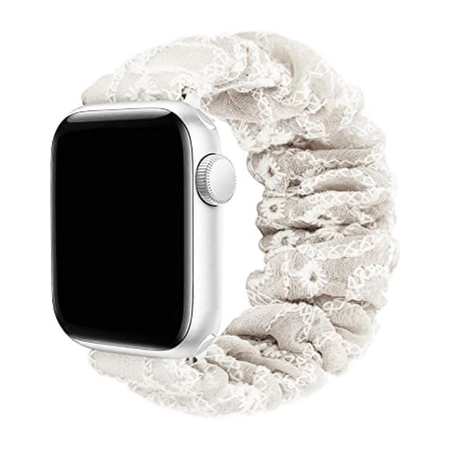 Scrunchie elastinen rannekoru Apple Watch 7 (41mm) - Beige