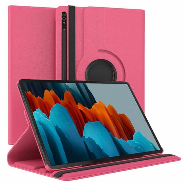 360° käännettävä kotelo Samsung Galaxy Tab S7 - Tummavaaleanpunai