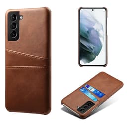 SKALO Samsung S21 FE PU-nahkainen Korttikotelo - Ruskea