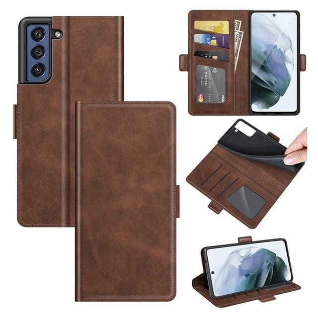 SKALO Samsung S21 FE Premium Plånboksfodral - Brun