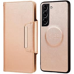 SKALO Samsung S21 FE DOLIZMA 2 i 1 magnetisk pungetui - Guld
