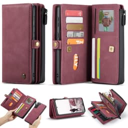 CaseMe Samsung S21 FE CaseMe Big Wallet 2in1 Magnet Lompakkokotelo - Punainen