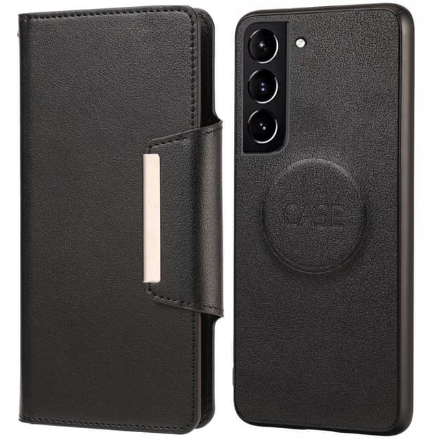 SKALO Samsung S21 FE DOLIZMA 2 i 1 Magnet Plånboksfodral - Svart