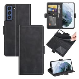 SKALO Samsung S21 FE Premium Wallet Lompakkokotelo - Musta