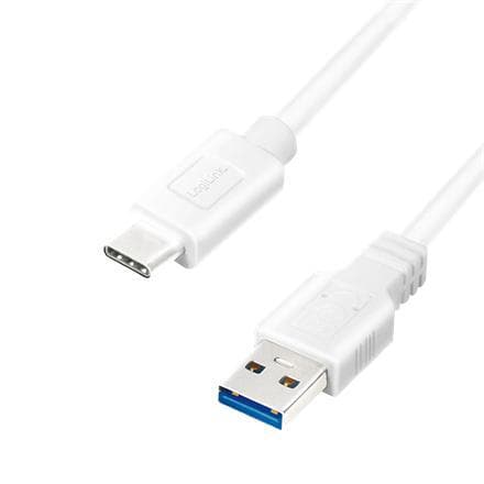Logilink USB 3.2 Gen 1x1-kabel CU0174 1 m, Vit, USB-A-hane, USB-C-hane