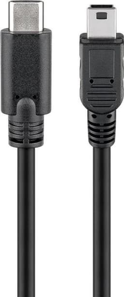 USB 2.0 høyhastighetskabel 0,5 m, svart