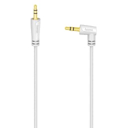 Hama lydkabel 3,5 mm jack  90° til 3,5 mm jack (hvit)