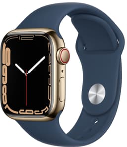 Apple Watch Series 7 41 mm GPS+eSIM (guldstål /Abyss bl. sp. rem)