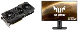 Asus TUF RTX 3070 Ti näytönohjain + VG27AQ näyttö