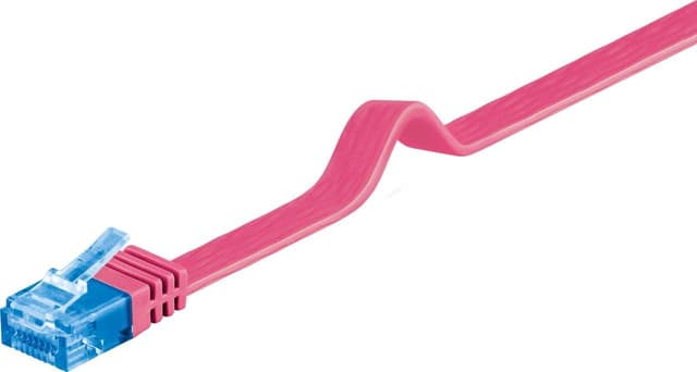 Goobay CAT 6A platt patchkabel, U/UTP, magenta