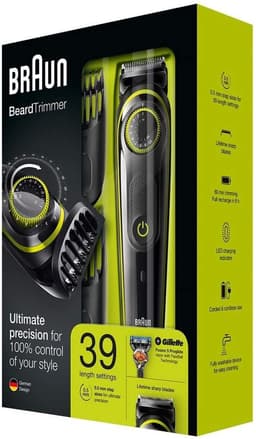 Braun partatrimmeri BT3041 Käyttöaika (max) 60 min, parranajopäiden/terien lukumäärä 1, musta/vihreä, märkä ja kuiva
