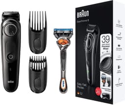 Braun skjeggtrimmer BT3242 Trådløs, Driftstid (maks) 80 min, Antall lengdetrinn 39, Antall barberhoder/blader 1, Sort