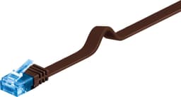 CAT 6A platt patchkabel, U/UTP, Mörkbrun