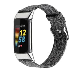 Fitbit Charge 5 armbånd kanvas sort / grå (L)