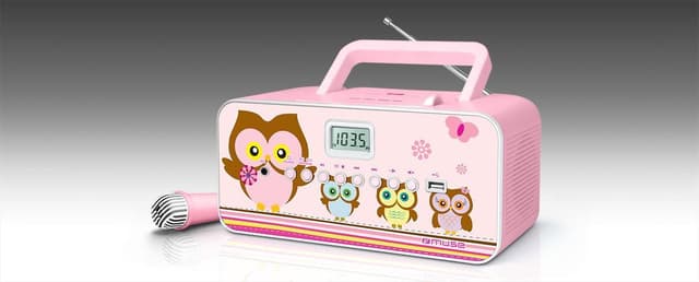 Muse M-29KP Rosa/bild, 30 W, bärbar radio-CD/MP3-spelare med USB