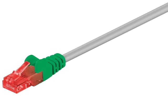 Goobay CAT 6 Crossover-patch-kabel, U/UTP, grå, grønn