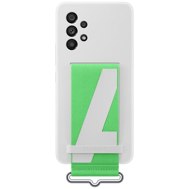 Samsung Galaxy A53 silikonfodral med rem (vitt)