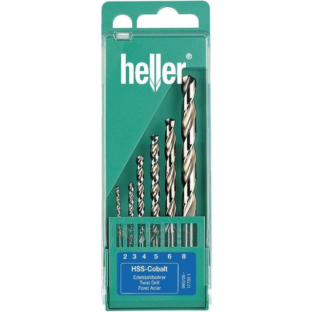 Heller 17735 D HSS Metall-spiralborrset 6 delar 2 mm, 3