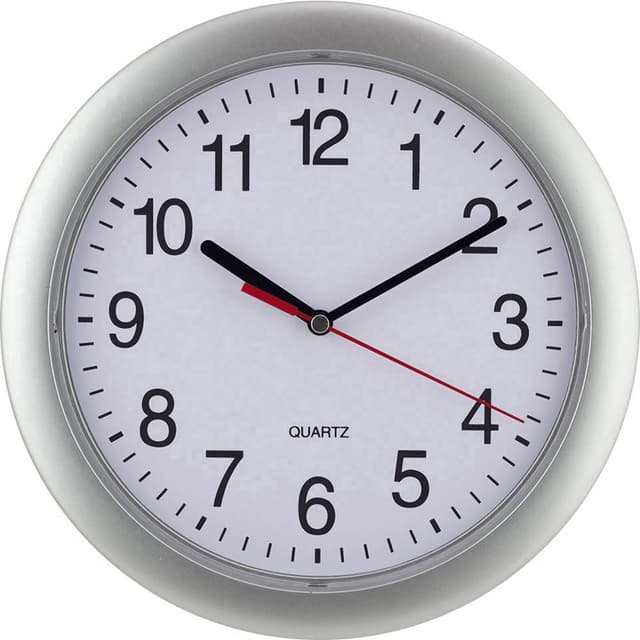 EUROTIME 22222 Kvarts Väggklocka 25 cm Silver