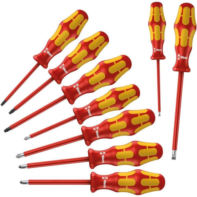 VDE Skruvmejsel set 9 delar Wera 160i/162i/167i/9 Spår