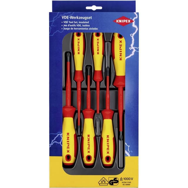 VDE Skruvmejsel set Knipex Spår, Stjärnspår Phillips,