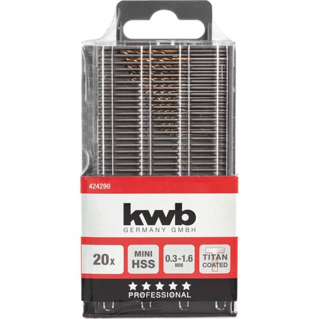 kwb 424290 HSS titan Metall-spiralborrset 20 delar M2