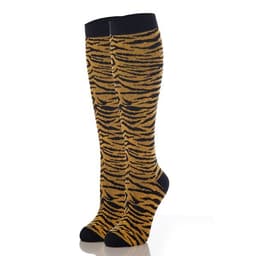 Nuddy støttestrømper  str 41-45 -Sort/orange tigermønster