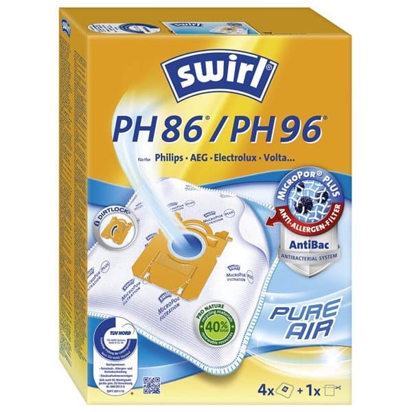 Swirl PH86 Dammsugarpåse 4-pack + filter 6769042
