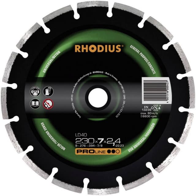 Rhodius 394138 LD 40 Diamantskæreskive Diameter 230 mm