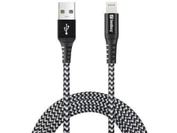 Sandberg USB-A - Lightning SURVIVOR, musta/valkoinen (2m)