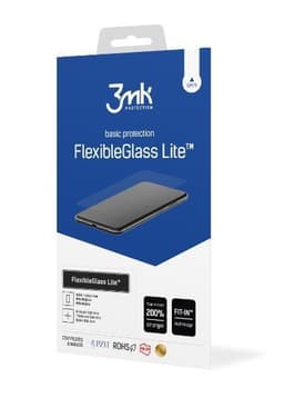 3MK FlexibleGlass Lite Samsung, Galaxy A71, Hybridilasi, Kirkas, kirkas näytönsuoja, FlexibleGlass Liten lasertuotannon ansiosta se sopii täydellisesti näyttöön ja siinä on aukot kaiuttimille