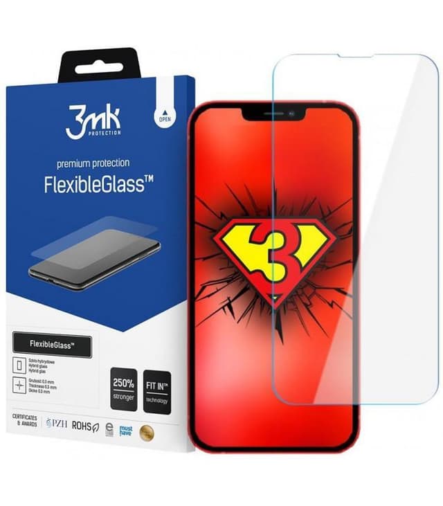 3MK FlexibleGlass för Apple iPhone 13/13 Pro Hybridglas, Transparent