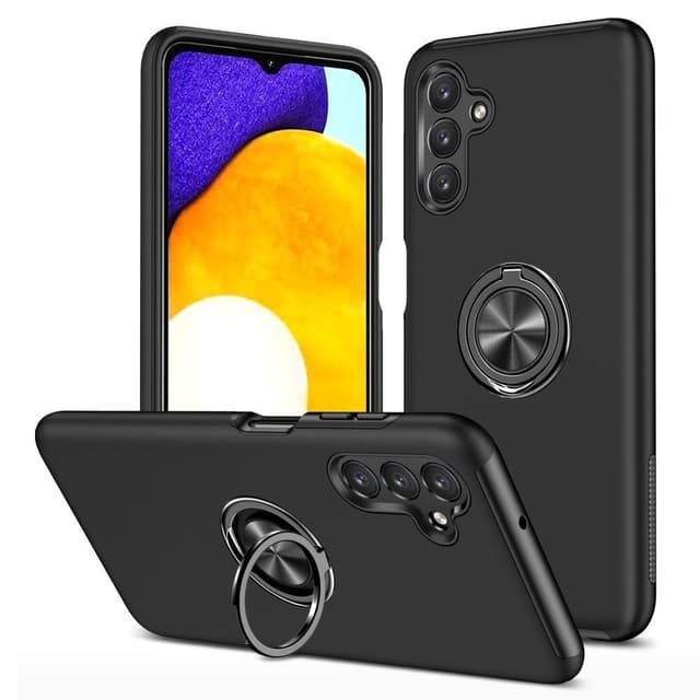Samsung Galaxy A13  / A04s 4G skal med Finger Ring och inbyggd plåt - Svart