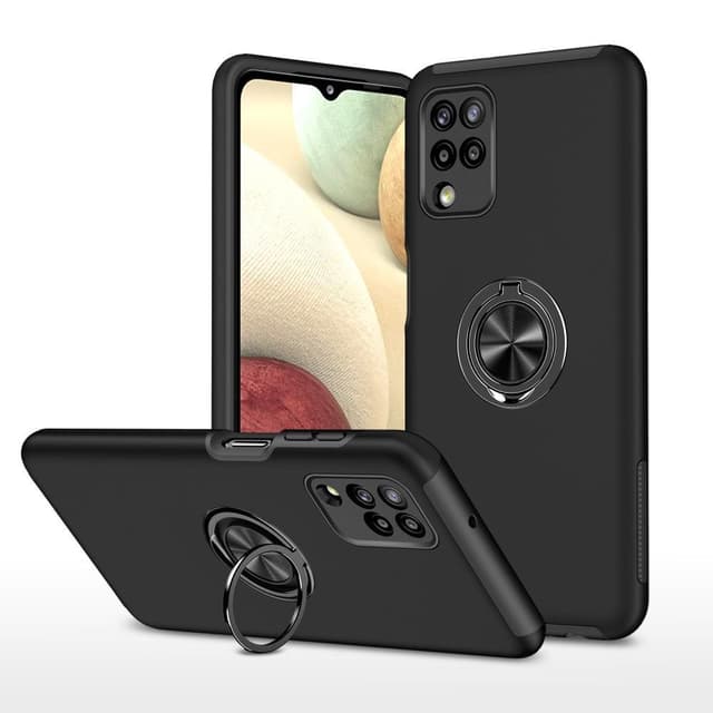 Samsung Galaxy A12 sormensormen tukijalka (sisäänrakennettu metallilevy) kotelo