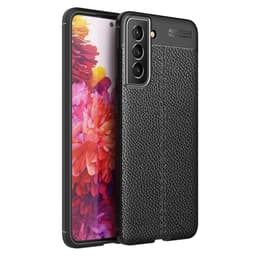 Samsung Galaxy S22 TPU skal Litchi Texture - Svart