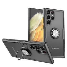 Samsung Galaxy S22 Ultra Sormirengas Sivutuki Hybridikotelo - Musta/Hopea