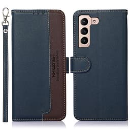 Samsung Galaxy S22 5G RFID-blokering KHAZNEH telefoncover - blå/brun